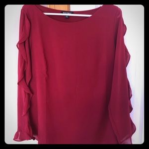 Long sleeve dark red woman’s blouse